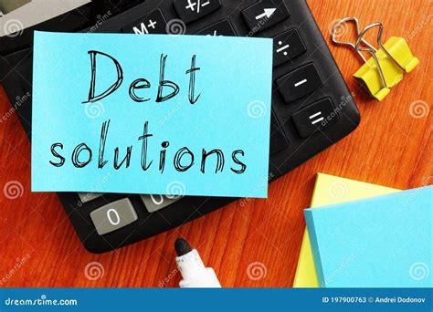 Debt Solutions is Shown on the Conceptual Business Photo Stock Image ...