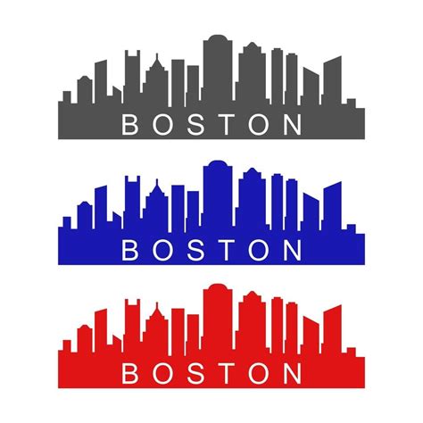 Boston skyline illustrated on white background 3336969 Vector Art at ...