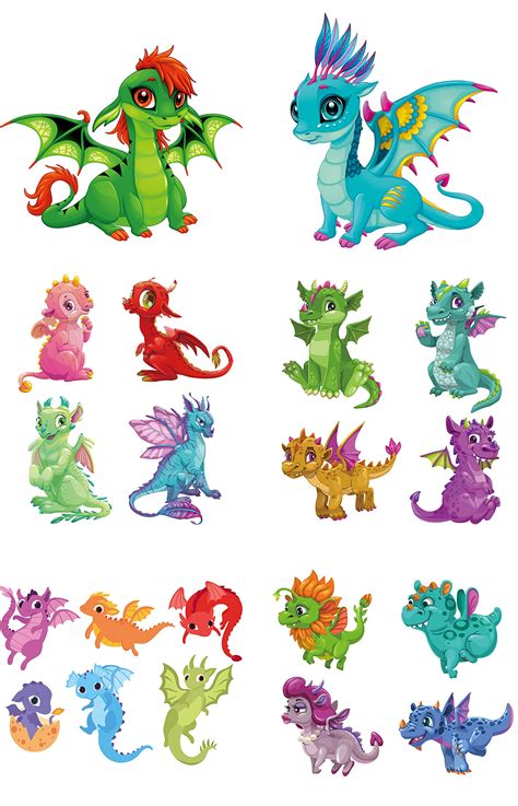 Dopetattoo 20 Designs Temporary Baby Dinosaur & Dragon Cartoon Fake ...