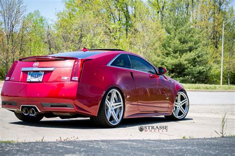 Red and Awesome Cadillac CTS Customized with Chrome Mesh Grille and ...