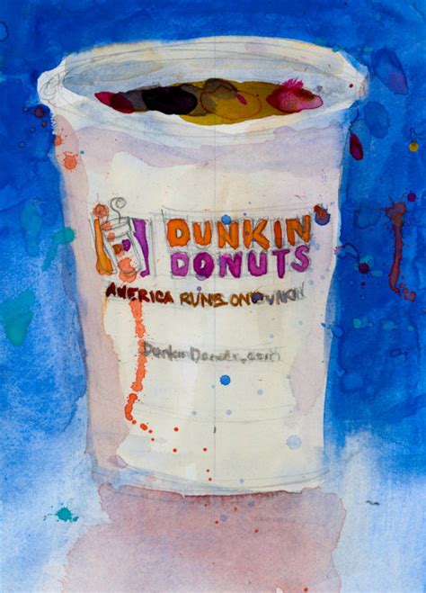 Dunkin Donuts Cup With Blue Background ARCHIVAL PRINT - Etsy