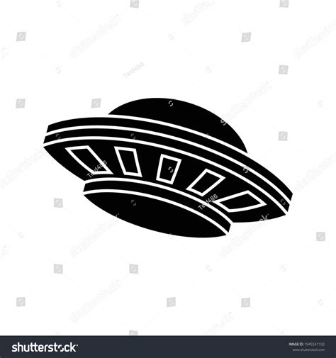 Cartoon Version Design Ufo Black Silhouettevector Stock Vector (Royalty Free) 1945531102 ...