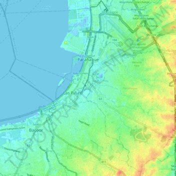 Paranaque topographic map, elevation, relief