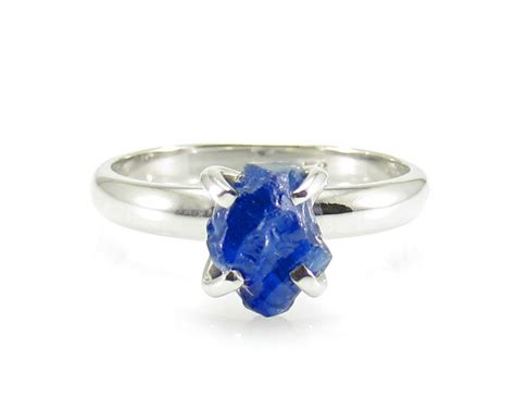 Raw Sapphire Ring Rough Sapphire Ring 1.50 Carat Uncut