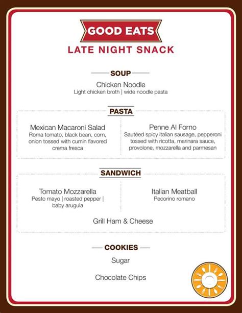 Carnival Introduces New Late-Night Menu