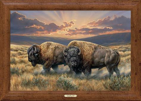 Dusty Plains Bison Framed Canvas Art Print Wall Art - Wall Decor - Wild ...