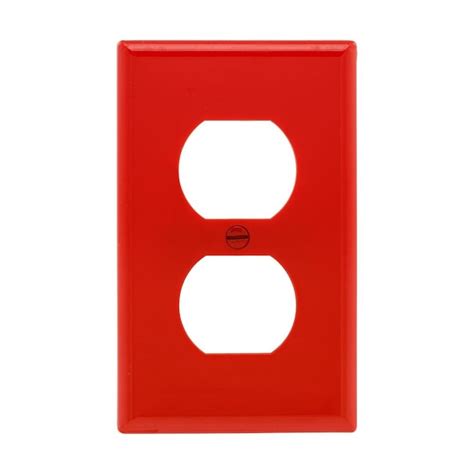Eaton 1-Gang Standard Duplex Wall Plate, Red in the Wall Plates department at Lowes.com