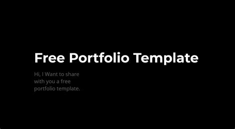 Free Portfolio Template - React :: Behance