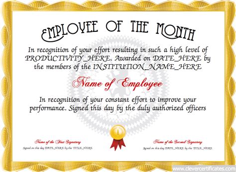 Employee of the Month Certificate Designer | Free certificate templates, Certificate templates ...