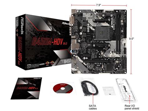 ASRock B450M-HDV R4.0 AM4 Micro ATX AMD Motherboard - Newegg.com