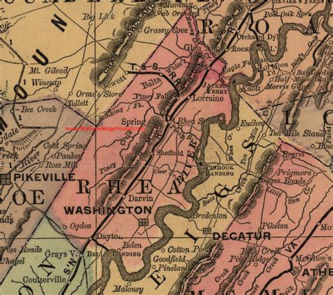 Rhea County, Tennessee 1888 Map