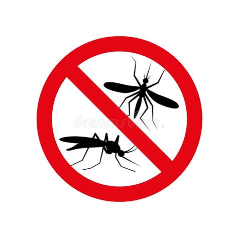 No Mosquito Icon Red Round Circle Warning Sign Stock Vector - Illustration of insecticide ...