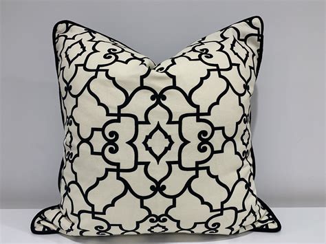 Black velvet black cream geometric pillow covers ready to | Etsy | Geometric pillow covers ...