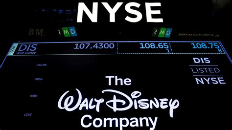 A screen shows the trading info for The Walt Disney Co. on the floor of ...