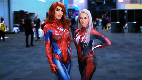 Beautiful Spider-Woman Cosplayers ft. Spider-Man, Spider Gwen, Black Cat, Mary Jane - YouTube