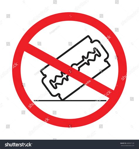 No Razor Blade Prohibition Sign Icon Stock Vector (Royalty Free) 688907128 | Shutterstock