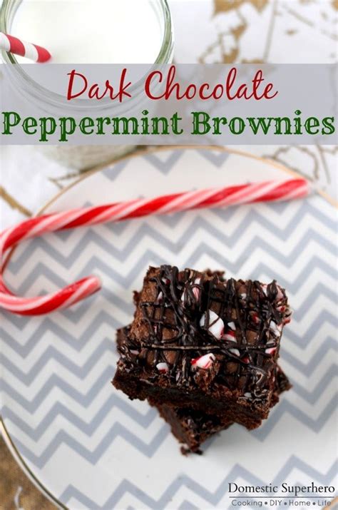 Dark Chocolate Peppermint Brownies • Domestic Superhero