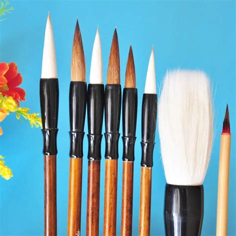 8pcs/pack Chinese Calligraphy Brush Weasel Hair painting Brush Water Color Brush Pen Art ...