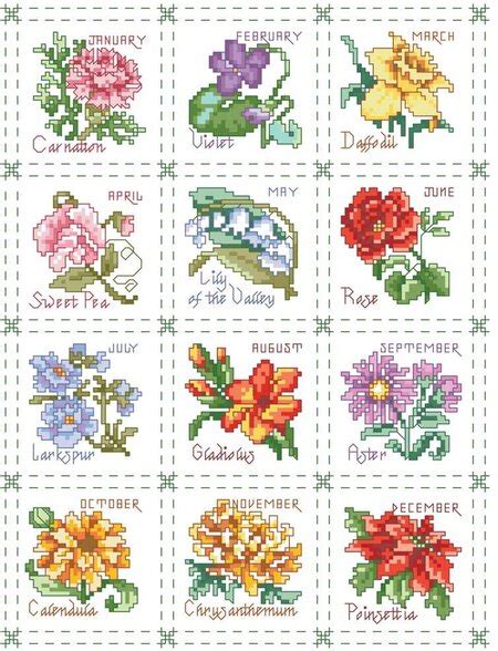 Kooler Design Studio Flowers of the Month Sampler - Cross Stitch Pattern - 123Stitch