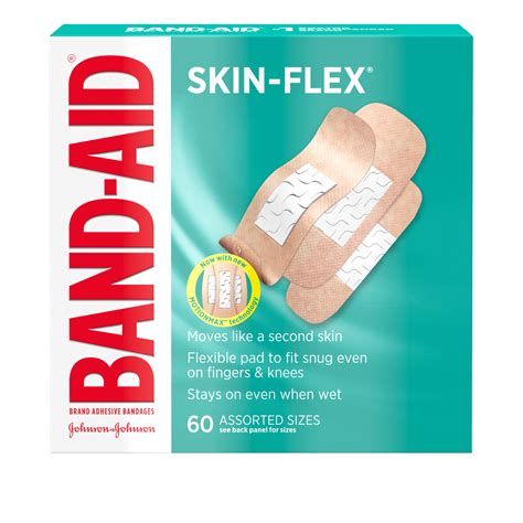 Band-Aid Brand Skin-Flex Adhesive Bandages, Assorted Sizes, 60 ct ...