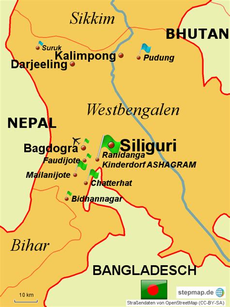 StepMap - Siliguri - Landkarte für Indien