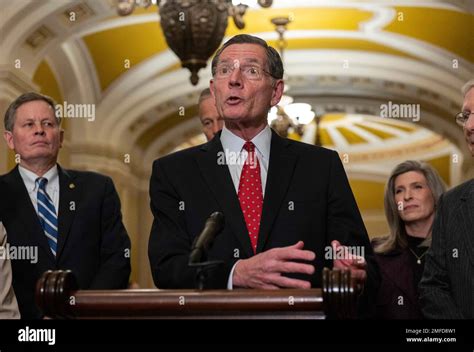 United States Senator John Barrasso (Republican of Wyoming) makes ...