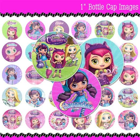 45 Little Charmers - 1" Bottle Cap Circle Images on Digital Collage ...