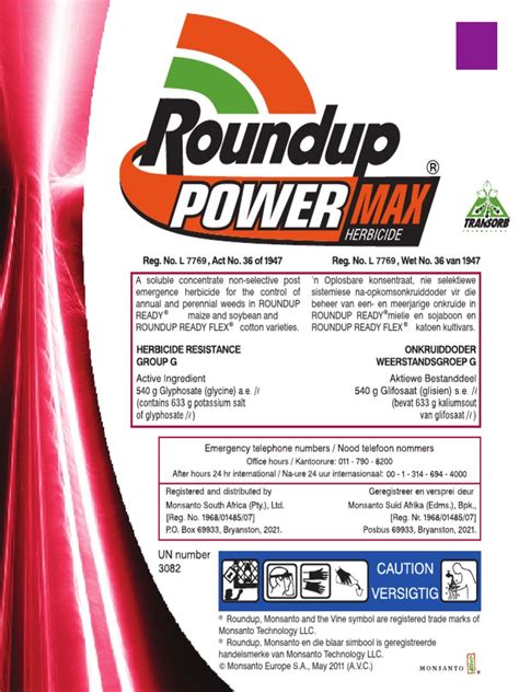 Roundup Powermax Label Eng | PDF | Herbicide | Monsanto