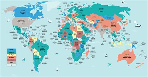 Literal translations of cities around the world | Significados de los nombres, Mapa interactivo ...