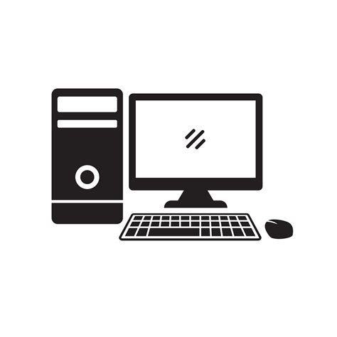 Computer icon with simple black color isolated on white background 17733730 Vector Art at Vecteezy