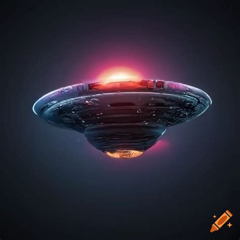 Hyper realistic 4k ufo, massive, black background