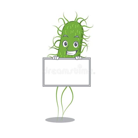 Smiling E.coli Bacteria Cartoon Design Style Has a Board Stock Vector - Illustration of fecal ...