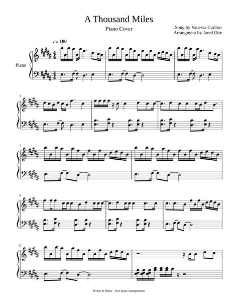 A Thousand Miles Sheet music for Piano (Solo) | Musescore.com