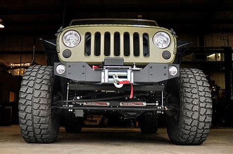 Rough Country Hybrid Stubby Front Winch Bumper for 07-18 Jeep Wrangler JK | Quadratec