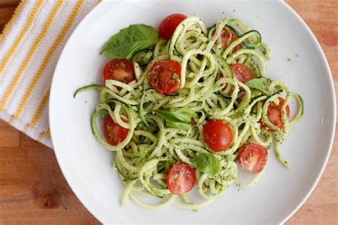 Zucchini Spaghetti with Vegan Pesto Sauce - Fit Life with Fran