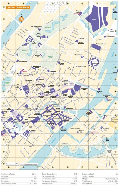 Tourist map of Copenhagen city centre