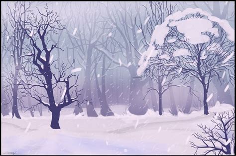 Snowy Forest Background 1 by https://www.deviantart.com/zeragii on ...