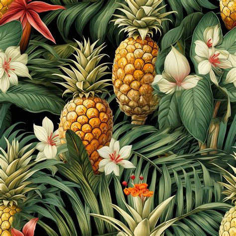 Hawaiian Floral Seamless Pattern Free Stock Photo - Public Domain Pictures