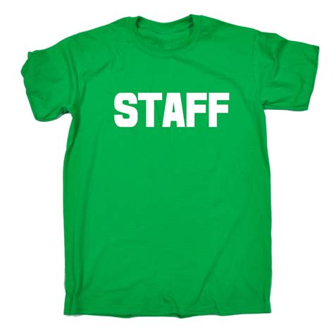 STAFF LARGE FRONT & BACK T-SHIRT work uniform workwear bar pub birthday ...