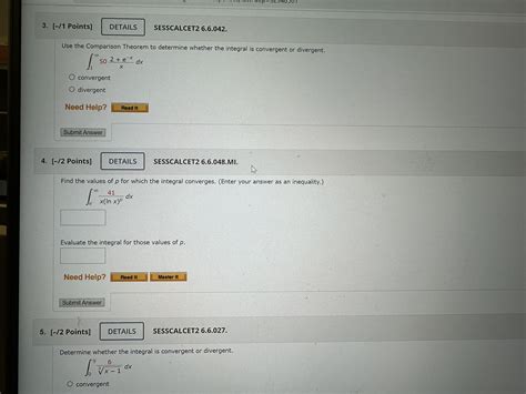 Solved Use the Comparison Theorem to determine whether the | Chegg.com