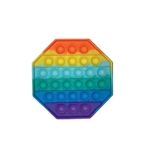 Pop it Fidget Toy- Known from TikTok - Hexagon - Rainbow - Geeektech.com