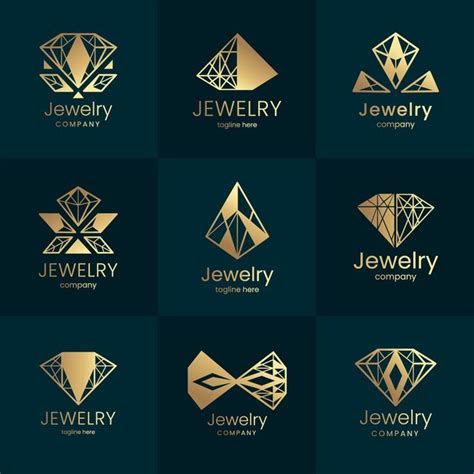 Free Vector | Golden gradient jewelry logo collection | Jewelry logo ...