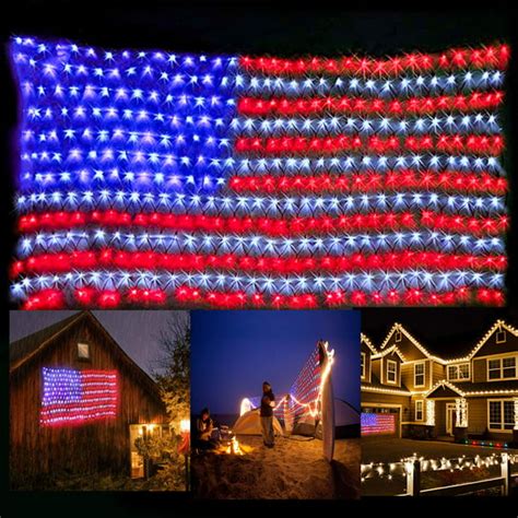 110V LED Flag Net Lights American Flag Light For Festival Indoor ...