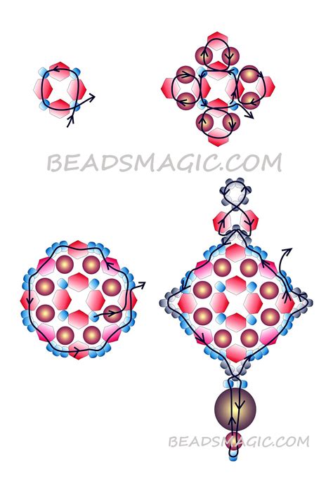 Free pattern for earrings Orange Crystals - 1 U need: seed beads 11/0 bicones 5-6 mm pearl beads ...