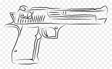 Desert Eagle Drawing, HD Png Download - vhv