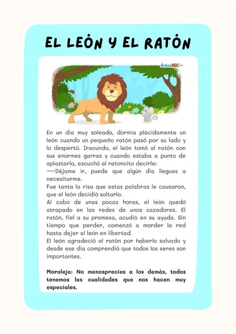 El león y el ratón | profe.social