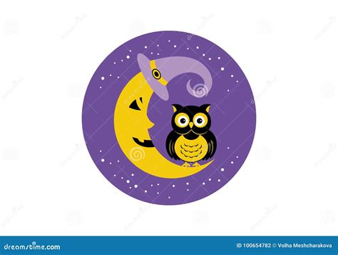 Halloween Owl. Vector Illustration Stock Vector - Illustration of icon, black: 100654782