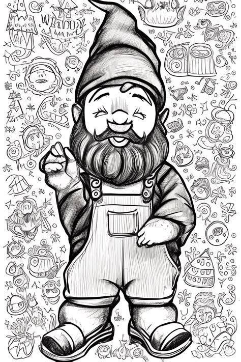 Magical Fantastic Whimsical Adorable Happy Cute Gnome with Dreamy Eyes ...