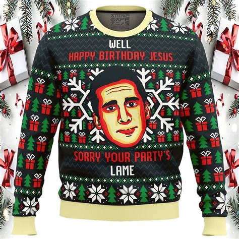 Well Happy Birthday Jesus The Office Ugly Christmas Sweater - Icestork