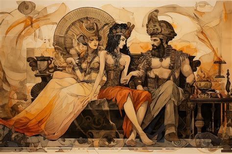 Premium AI Image | Marc Antony and Cleopatra's Alliance on Aged Paper